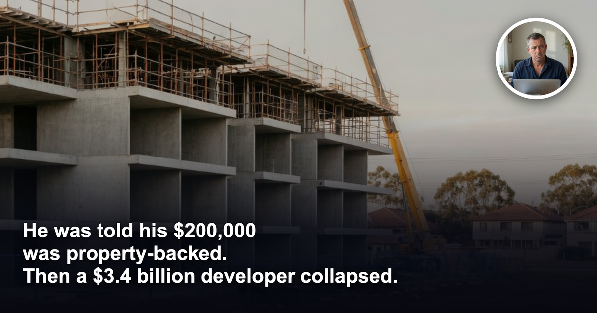 He was told his $200,000 was 'property-backed'. Then a $3.4 billion developer collapsed