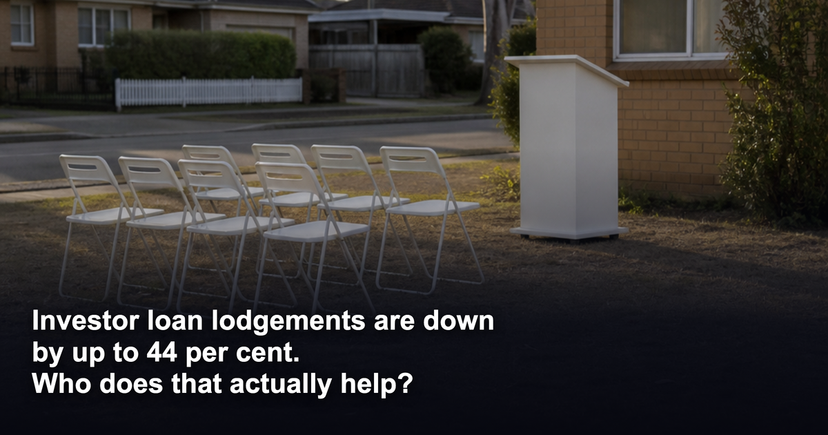 Investor loan lodgements are down by up to 44 per cent. What that changes if you have equity to use