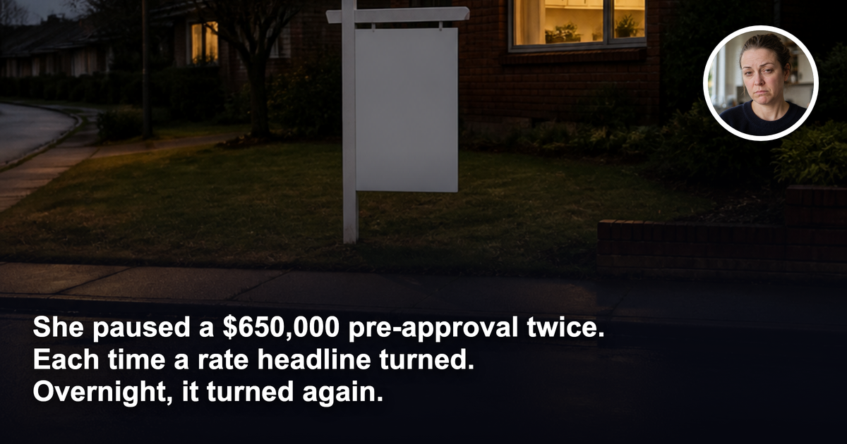 Rate bets moved overnight. Should she finally use the $650,000 pre-approval she has paused twice?