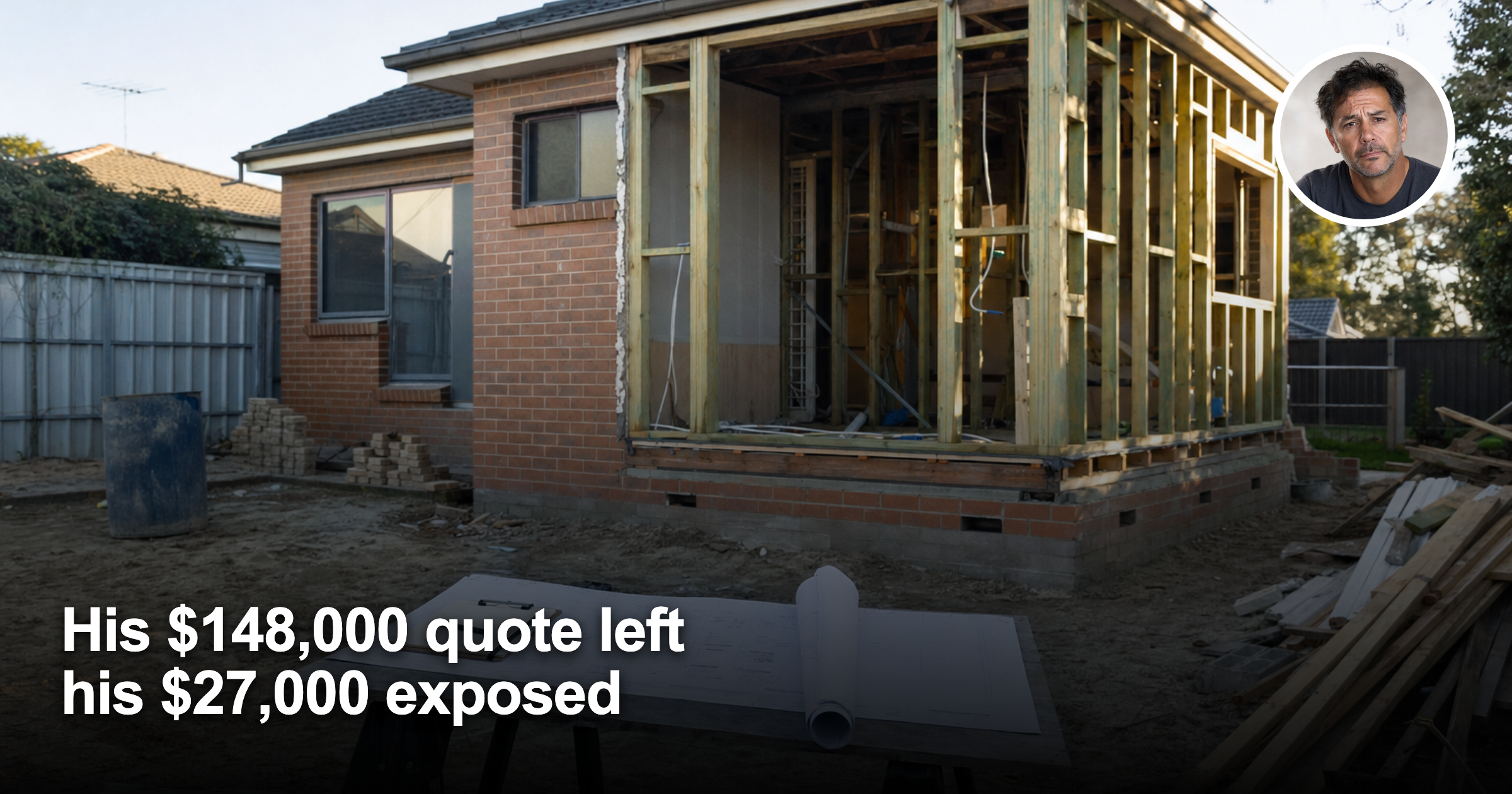 Australian renovation site used to illustrate a building quote and cost-exposure story