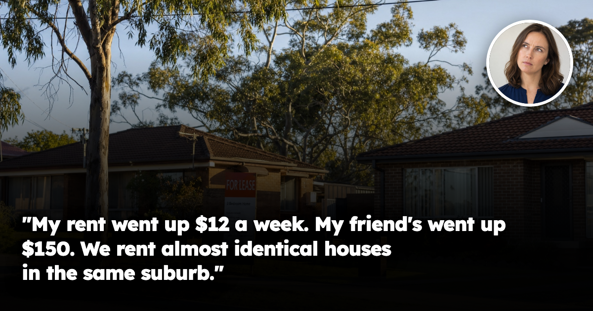 Two similar brick-and-tile houses on the same Australian suburban street, one with a For Lease sign on the front lawn