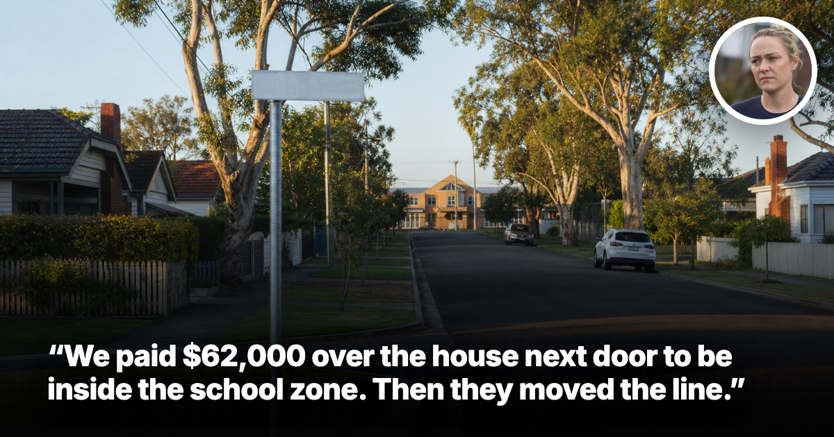 'We paid $62,000 over the house next door to be inside the school zone. Then they moved the line'