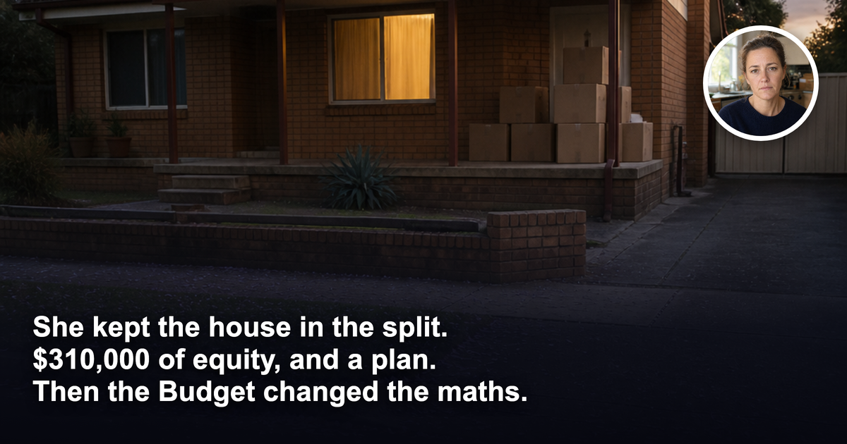 She kept the house in the split and planned to rent it out. Then the Budget changed the maths