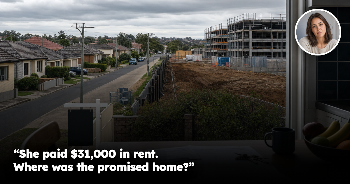 Australian suburban street beside an unfinished housing development
