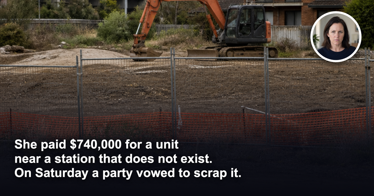She paid $740,000 for a station that does not exist yet. Now a party has promised to scrap it