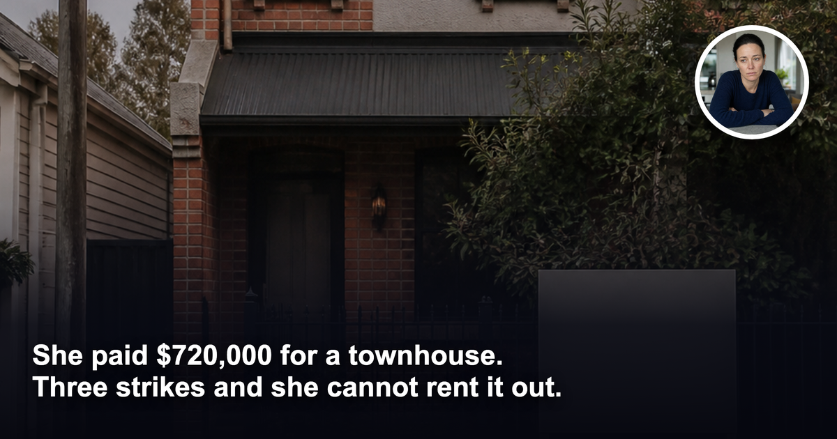 She self-manages a $720,000 Melbourne townhouse from interstate. Now there is a three-strike licence plan.