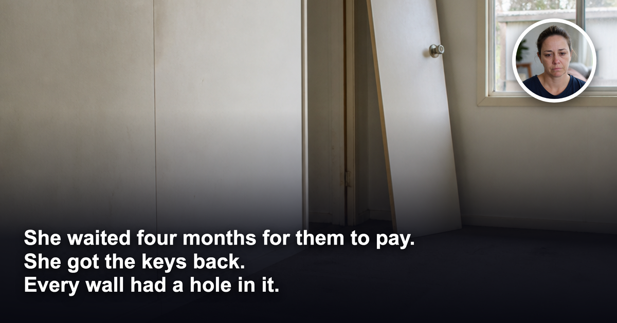 She waited four months for a struggling family to pay. Now she has the keys back and holes in every wall.