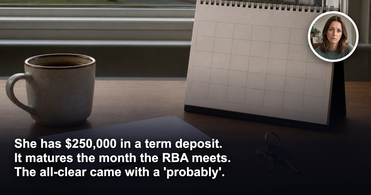 She waited three years for the all-clear on rates. It arrived with a 'probably'.