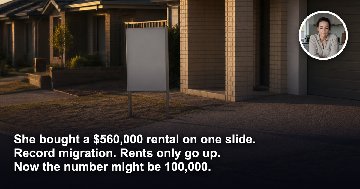 Should she sell her $560,000 rental before migration is cut to 100,000?